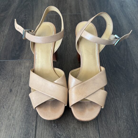 MICHAEL KORS Platform Heels - Leather - Cream - Size 9.5 - Picture 1 of 8